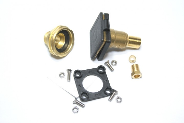 Füllventil "flach", ACME gerade, 8mm Leitung